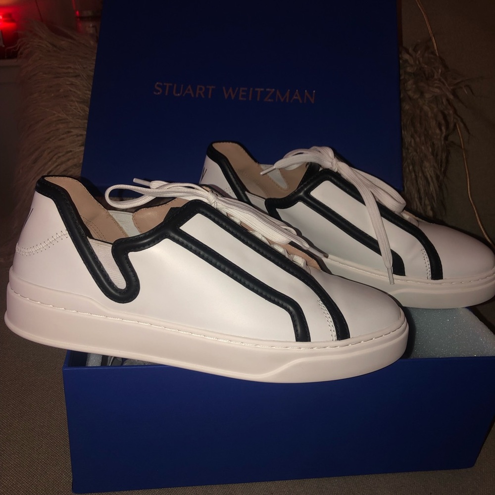 Stuart Weitzman White Mirel Sneakers 🖤